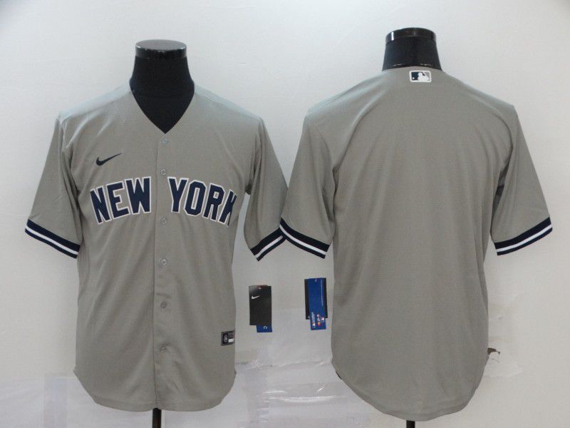 Men New York Yankees Blank Grey Nike MLB Jerseys